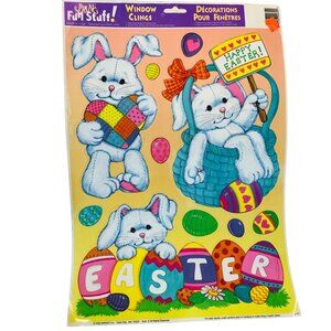 Easter Bunny & Egg Window Clings Vintage IMPACT